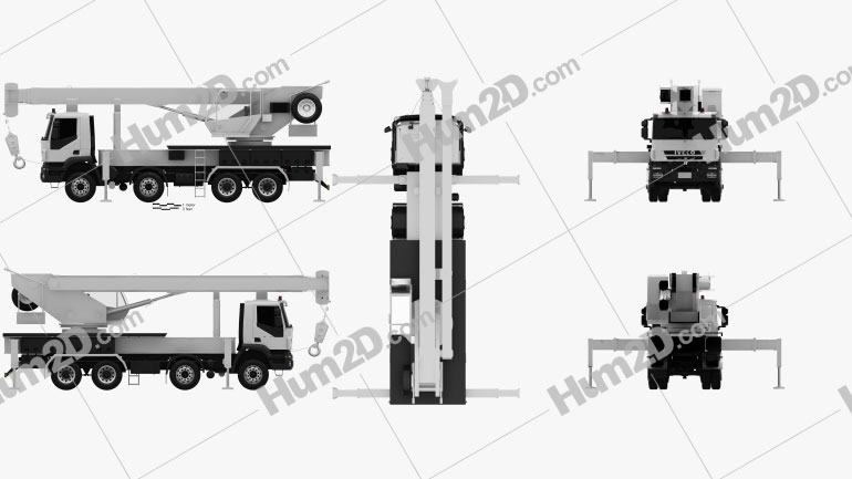 Iveco Trakker Crane Truck 2012 clipart