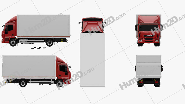 Iveco EuroCargo Box Truck 2013 Blueprint