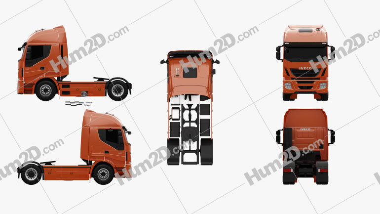 Iveco Stralis (500) Tractor Truck 2012 Blueprint