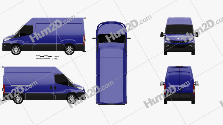 Iveco Daily Panel Van 2014 Blueprint