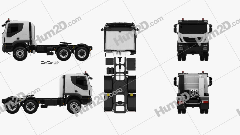 Iveco Trakker Tractor Truck 3-axle 2013 Clipart Image