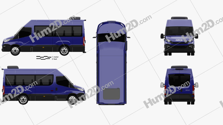 Iveco Daily Passenger Van 2014 Clipart Bild