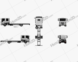 Iveco EuroCargo Double Cab Chassis Truck 2008 clipart