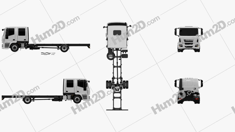 Iveco EuroCargo Double Cab Chassis Truck 2008 PNG Clipart