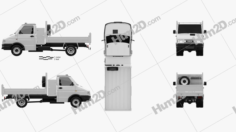 Iveco Daily Single Cab Tipper 1996 clipart