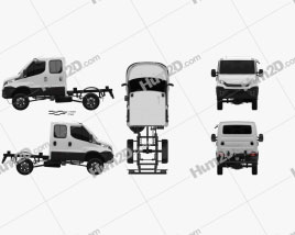 Iveco Daily 4×4 Dual Cab Chassis 2017 clipart