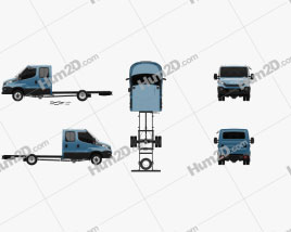 Iveco Daily Dual Cab Chassis 2017 clipart