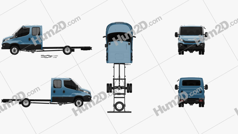 Iveco Daily Dual Cab Chassis 2017 clipart