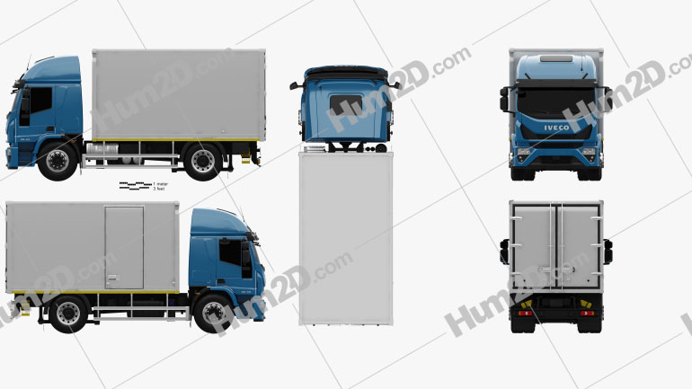 Iveco EuroCargo Box Truck 2019 Blueprint