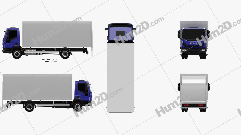 Iveco EuroCargo Box Truck 2015 Clipart Image