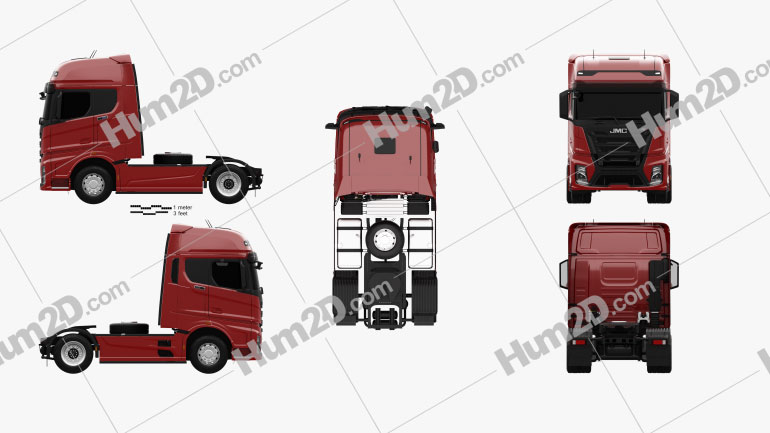 JMC Weilong HV5 Tractor Truck 2018 Blueprint