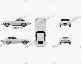 Jaguar E-type coupe 1961 car clipart