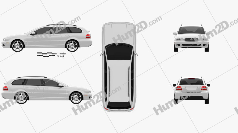 Jaguar X-Type estate 2009 car clipart