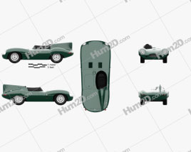 Jaguar D-Type 1955 Simple Race Car car clipart