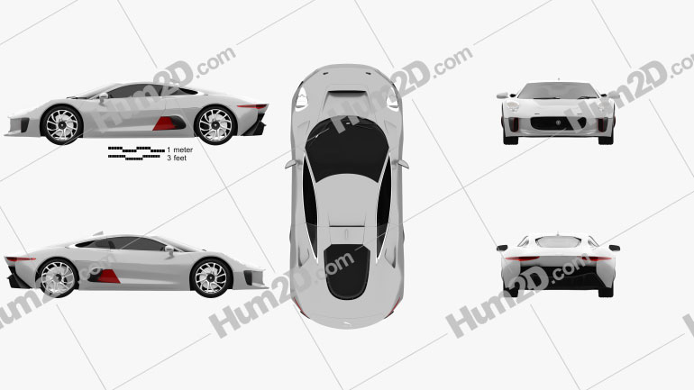 Jaguar C-X75 2013 car clipart