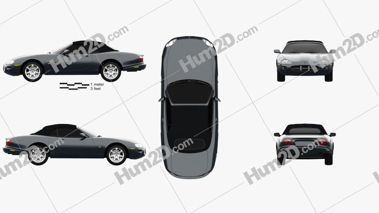 Jaguar XK8 convertible 1996 car clipart