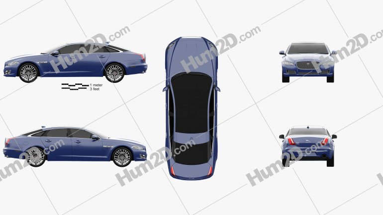Jaguar XJ (X351) 2015 car clipart