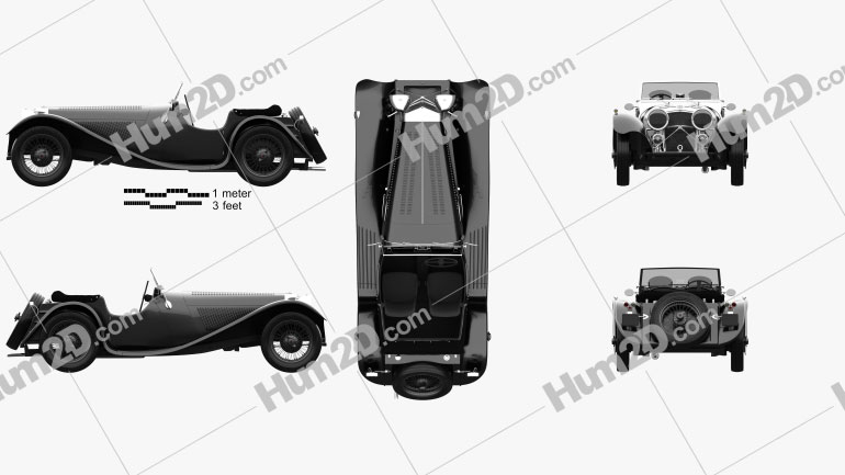 SS Jaguar 100 1936 car clipart
