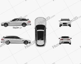 Jaguar XF sportbrake S 2016 car clipart