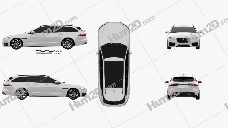 Jaguar XF sportbrake S 2016 car clipart