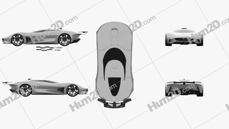 Jaguar Vision Gran Turismo coupe 2020 Blueprint