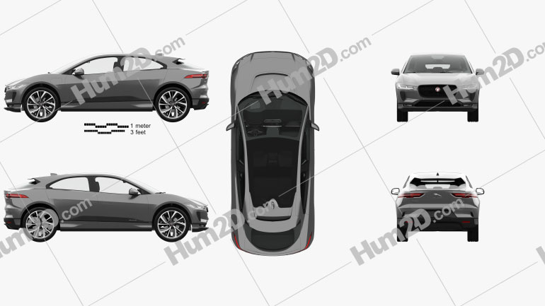 Jaguar I-Pace EV400 HSE with HQ interior and engine 2019 car clipart