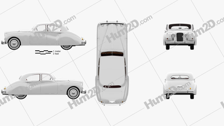 Jaguar Mark VII com interior HQ 1951 car clipart