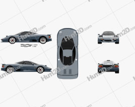 Jaguar XJR-15 1991 car clipart