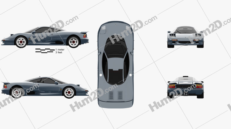 Jaguar XJR-15 1991 car clipart