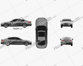 Jaguar XF R-Dynamic 2020 car clipart