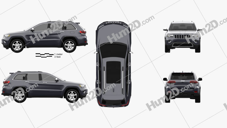 Jeep Grand Cherokee Overland 2014 Clipart Image