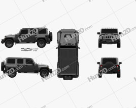 Jeep Wrangler Project Kahn JC300 Chelsea Black Hawk 4-door 2016 car clipart