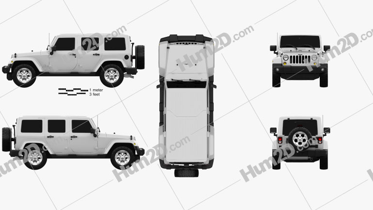 Jeep Wrangler Unlimited Sahara 2012 Black and White Safari Blueprint in PNG  - Download Vehicles Clip Art Images