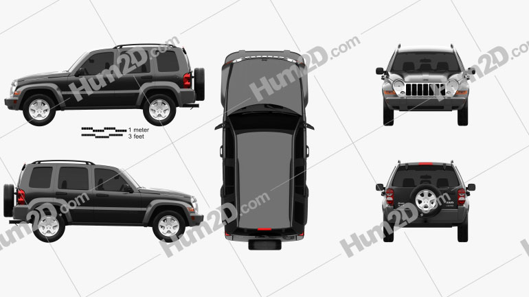 Jeep Liberty KJ Limited 2005 car clipart