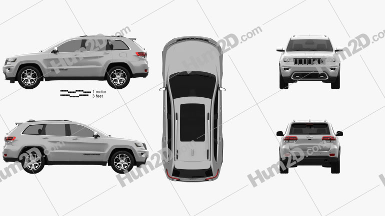 Jeep Grand Cherokee Overland 2018 car clipart