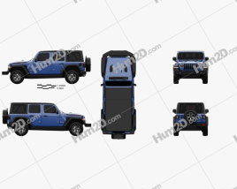 Jeep Wrangler Unlimited Rubicon 4-door 2018 car clipart