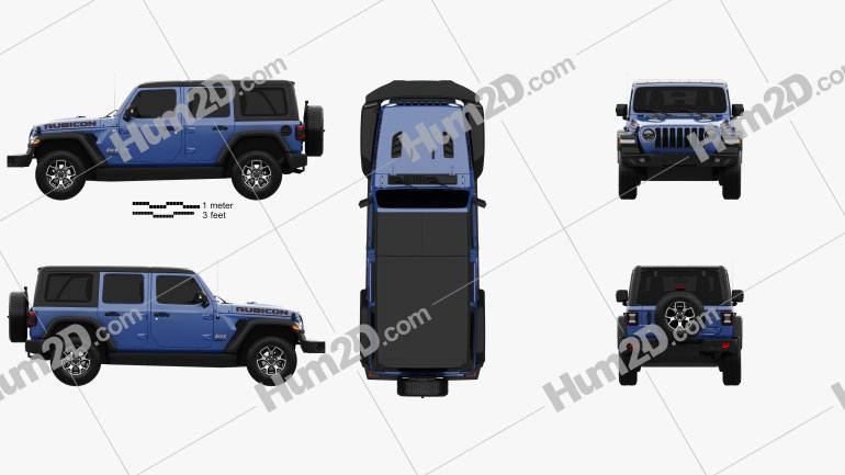 Jeep Wrangler Unlimited Rubicon de 4 portas 2018 car clipart