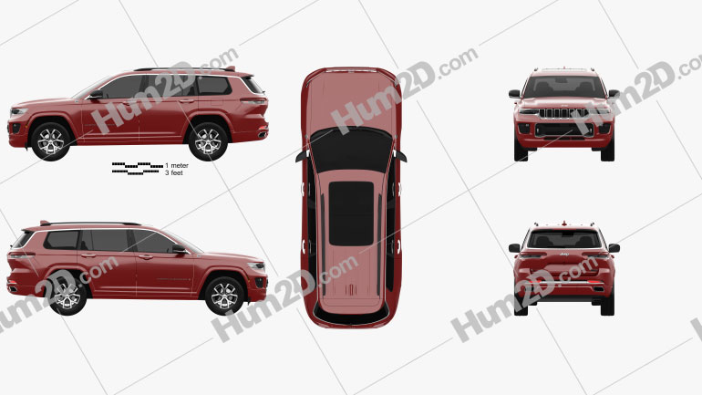 Jeep Grand Cherokee L Overland 2021 car clipart