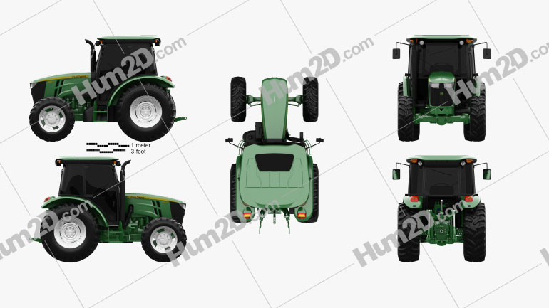 John Deere 5100M Utility Tractor 2013 PNG Clipart