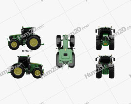 John Deere 6250R 2016 Traktor clipart
