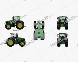 John Deere 6250R with HQ interior 2016 Tractor clipart