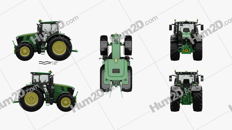 John Deere 6250R with HQ interior 2016 Tractor clipart
