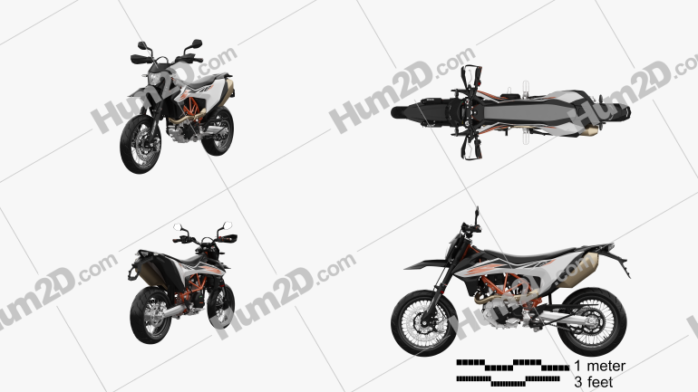 KTM 690 SMC R 2020 Motorcycle clipart