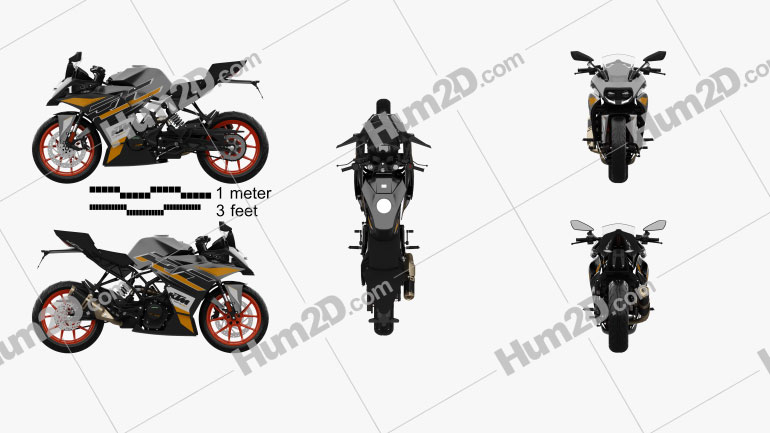 KTM RC 125 Motorcycle clipart