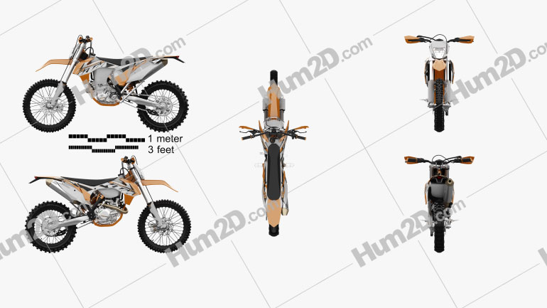 KTM EXC 450 2016 Motorcycle clipart