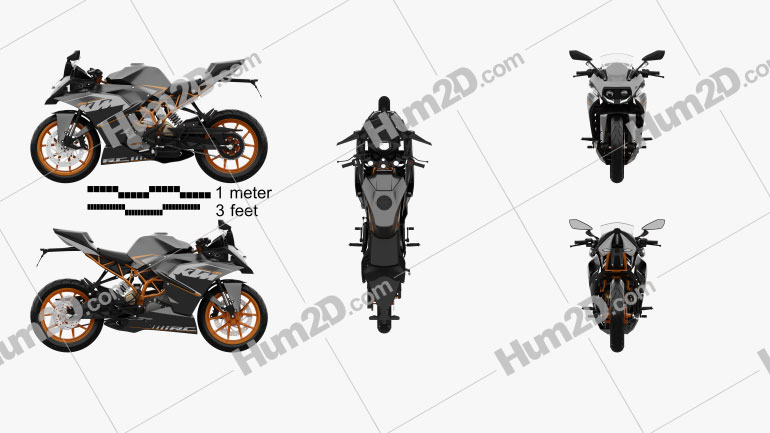 KTM RC 200 2014 Motorcycle clipart