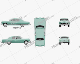 Kaiser DeLuxe 2-door sedan 1951 car clipart