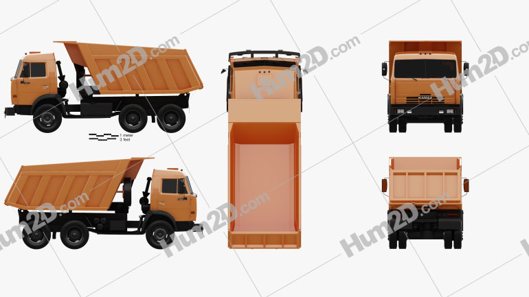 Kamaz 5511 Caminhão basculante 1977 clipart