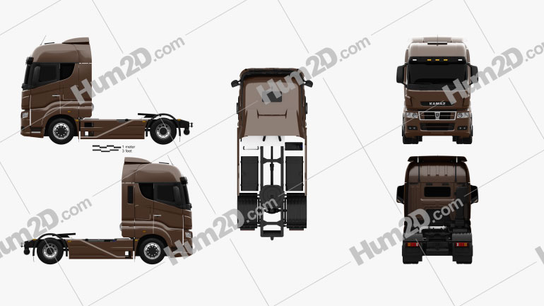 KamAZ 5490 S5 Tractor Truck 2014 Blueprint