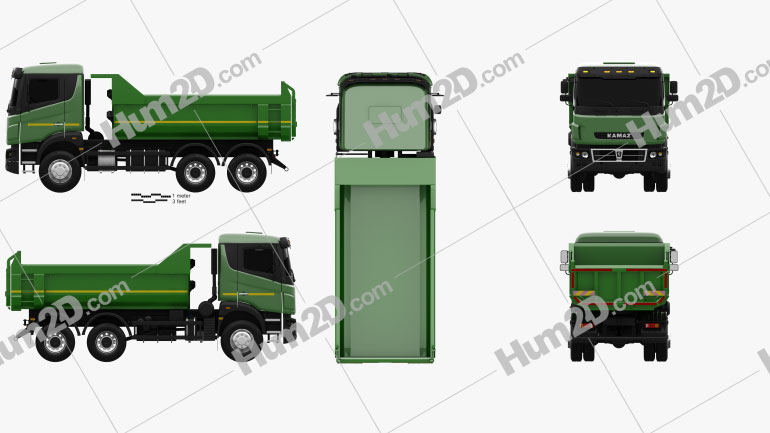 Kamaz 65802 Dumper Truck 2013 Blueprint